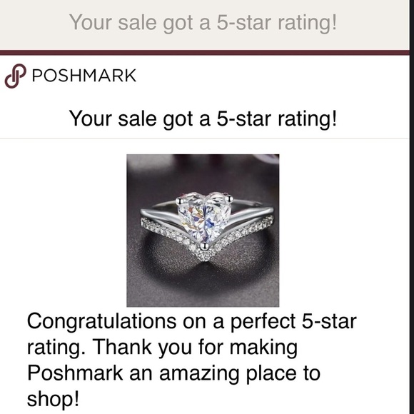 Heart Shaped Diamond Silver Ring Sizes 5 6 7 8 in box NWT New - Picture 4 of 10